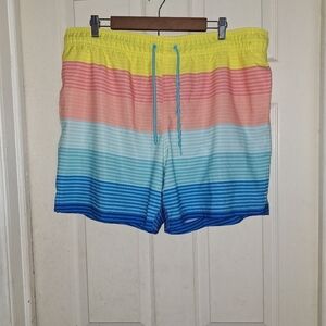 George rainbow striped swimming trunks size XL